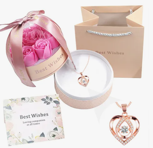 Foto 2 pulgar | Flor Xtellar Eterna Con Collar De Corazón Regalos Para Mujer