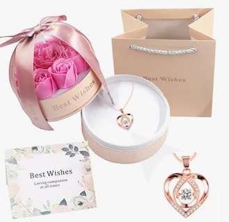 Foto 1 | Flor Xtellar Eterna Con Collar De Corazón Regalos Para Mujer
