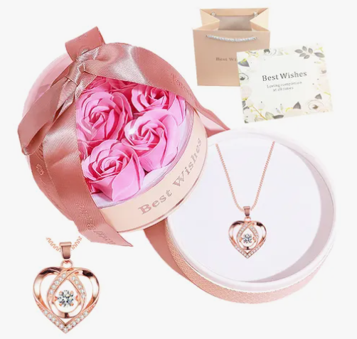Foto 4 pulgar | Flor Xtellar Eterna Con Collar De Corazón Regalos Para Mujer