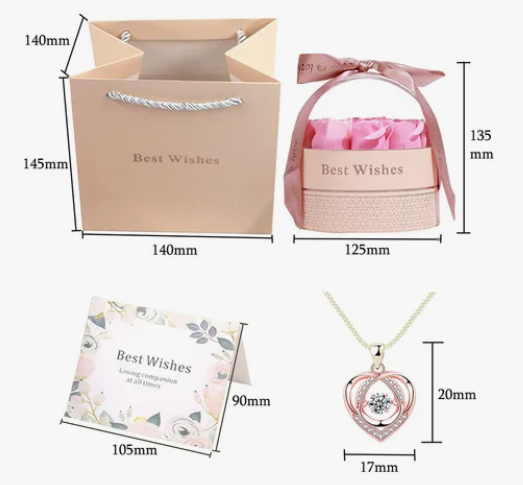 Foto 4 | Flor Xtellar Eterna Con Collar De Corazón Regalos Para Mujer
