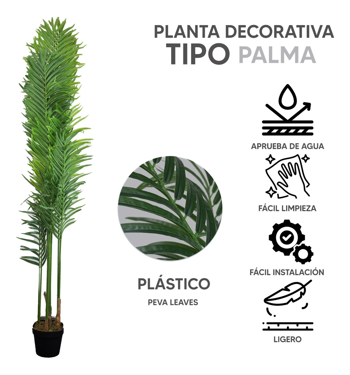 Foto 3 pulgar | Planta Artificial de Plástico Jauz Improvement Tipo Palma 18 0cm