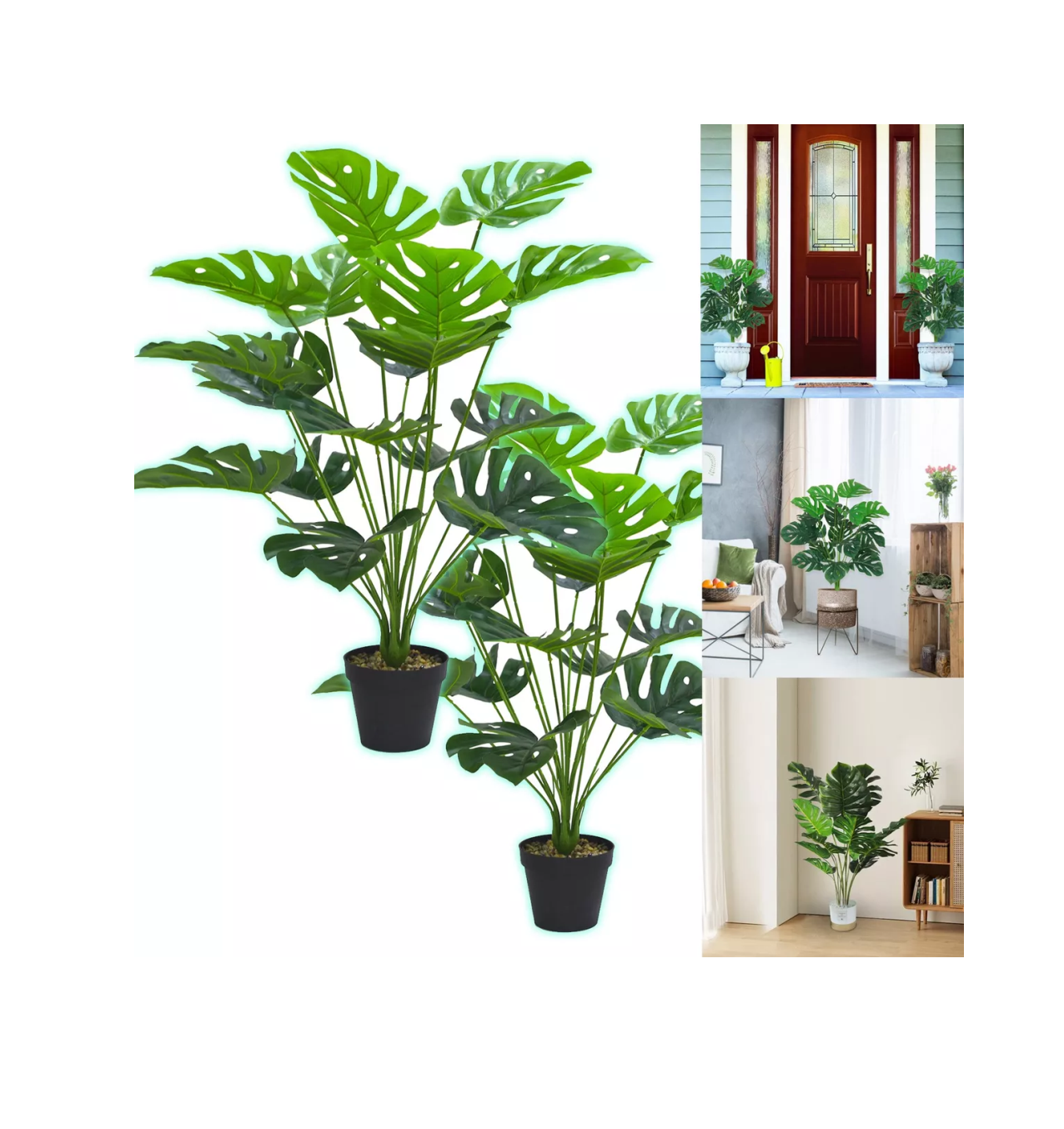 Foto 4 pulgar | Maceta con Planta Artificial Lab.G Monstera Verde 75 cm 2 Piezas