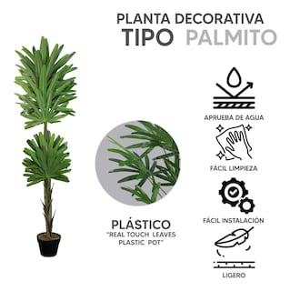 Foto 2 | Planta Artificial de Plástico Tipo Palma 150cm Jauz Improvement Set 4pz