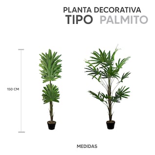 Foto 3 | Planta Artificial de Plástico Tipo Palma 150cm Jauz Improvement Set 4pz