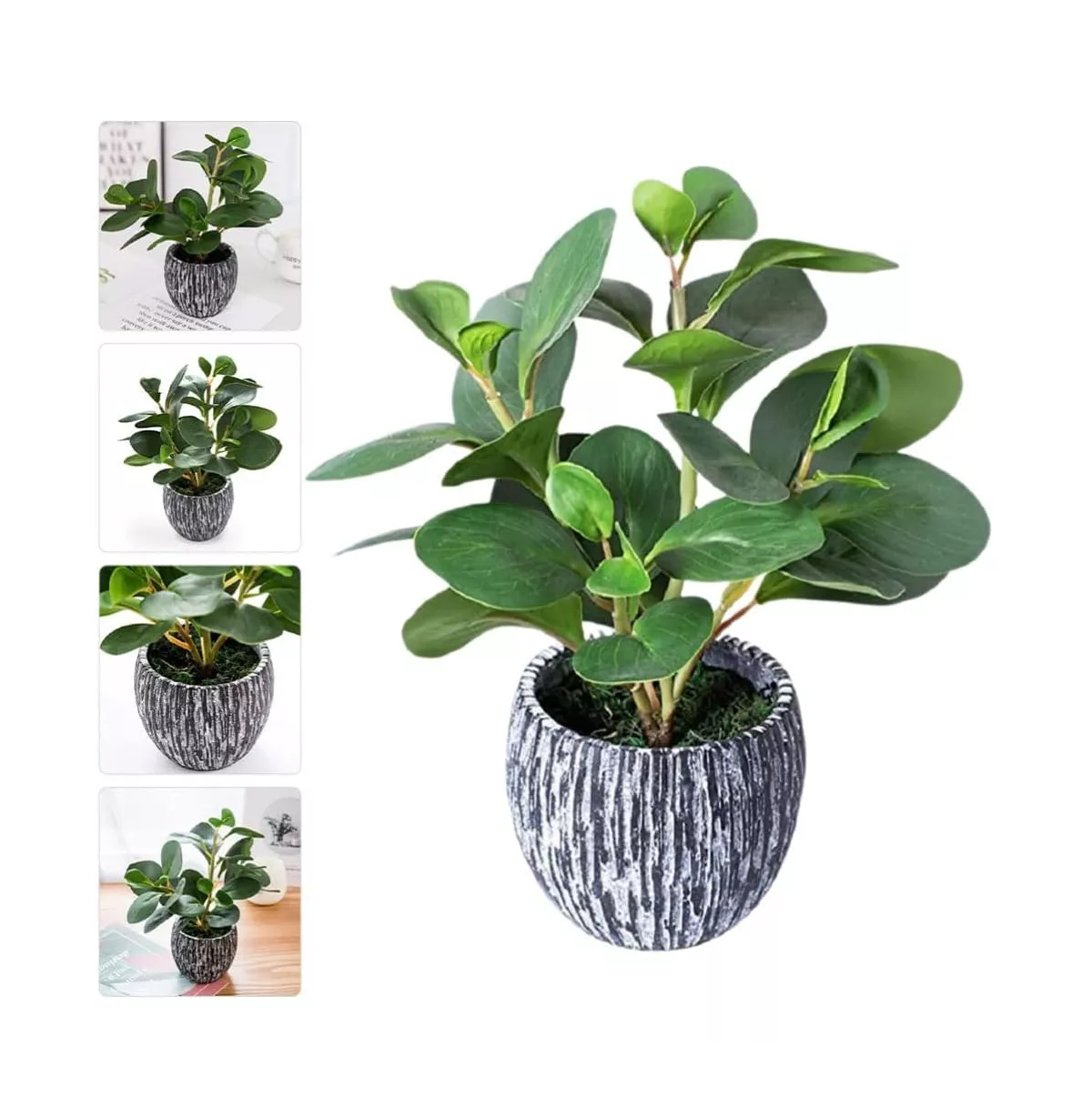 Foto 6 pulgar | Macetas Artificiales Decorativos Plantas Adornos Decoracion Macetero Gris