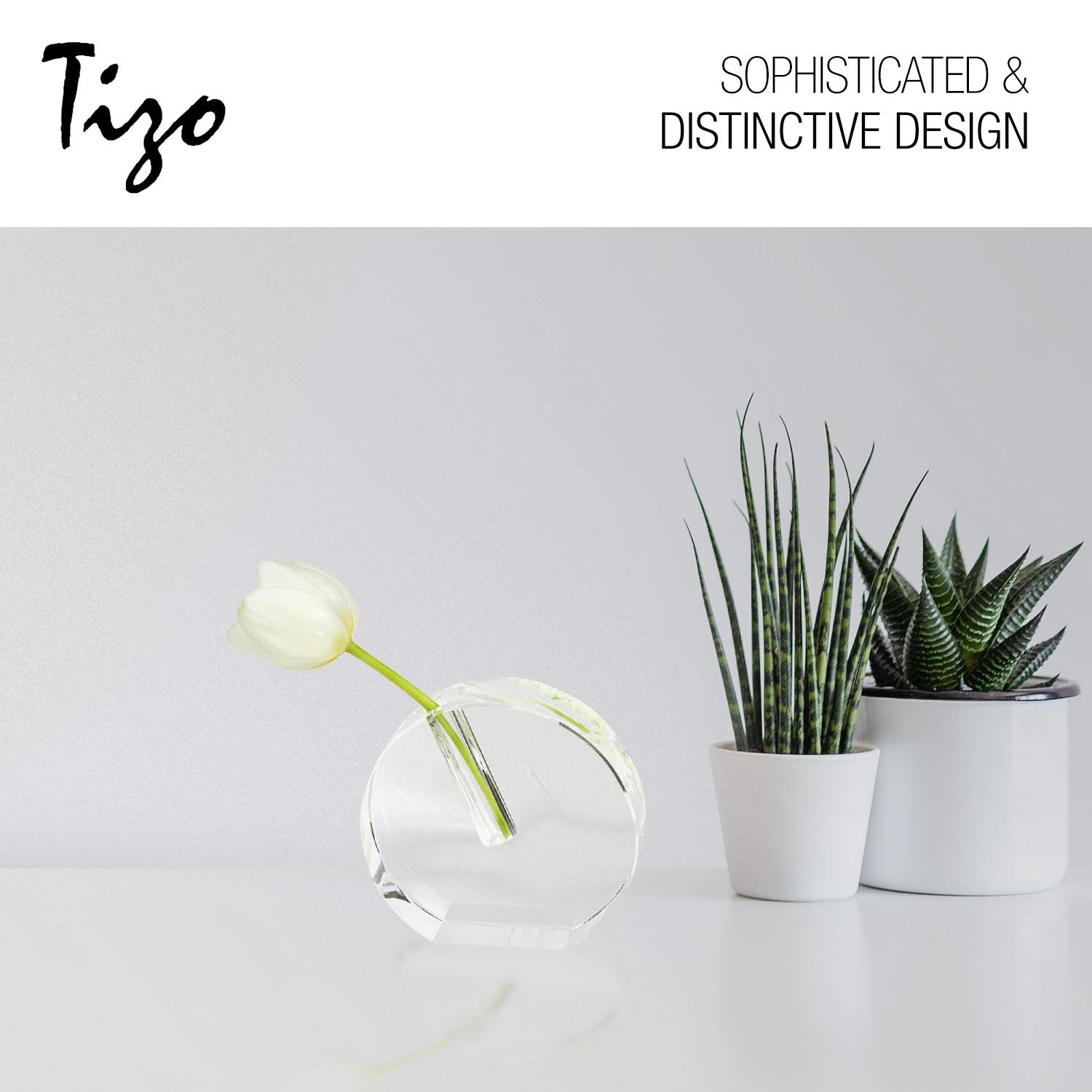 Foto 3 pulgar | Vaso Bud Vase Tizo Design Transparente y Elegante Redondo de Cristal Grande - Venta Internacional