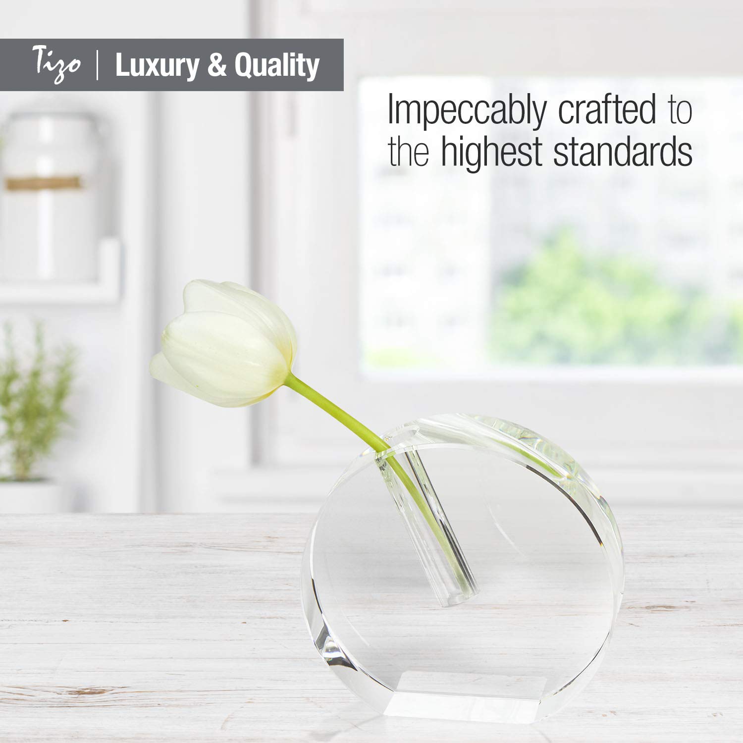Foto 4 pulgar | Vaso Bud Vase Tizo Design Transparente y Elegante Redondo de Cristal Grande - Venta Internacional