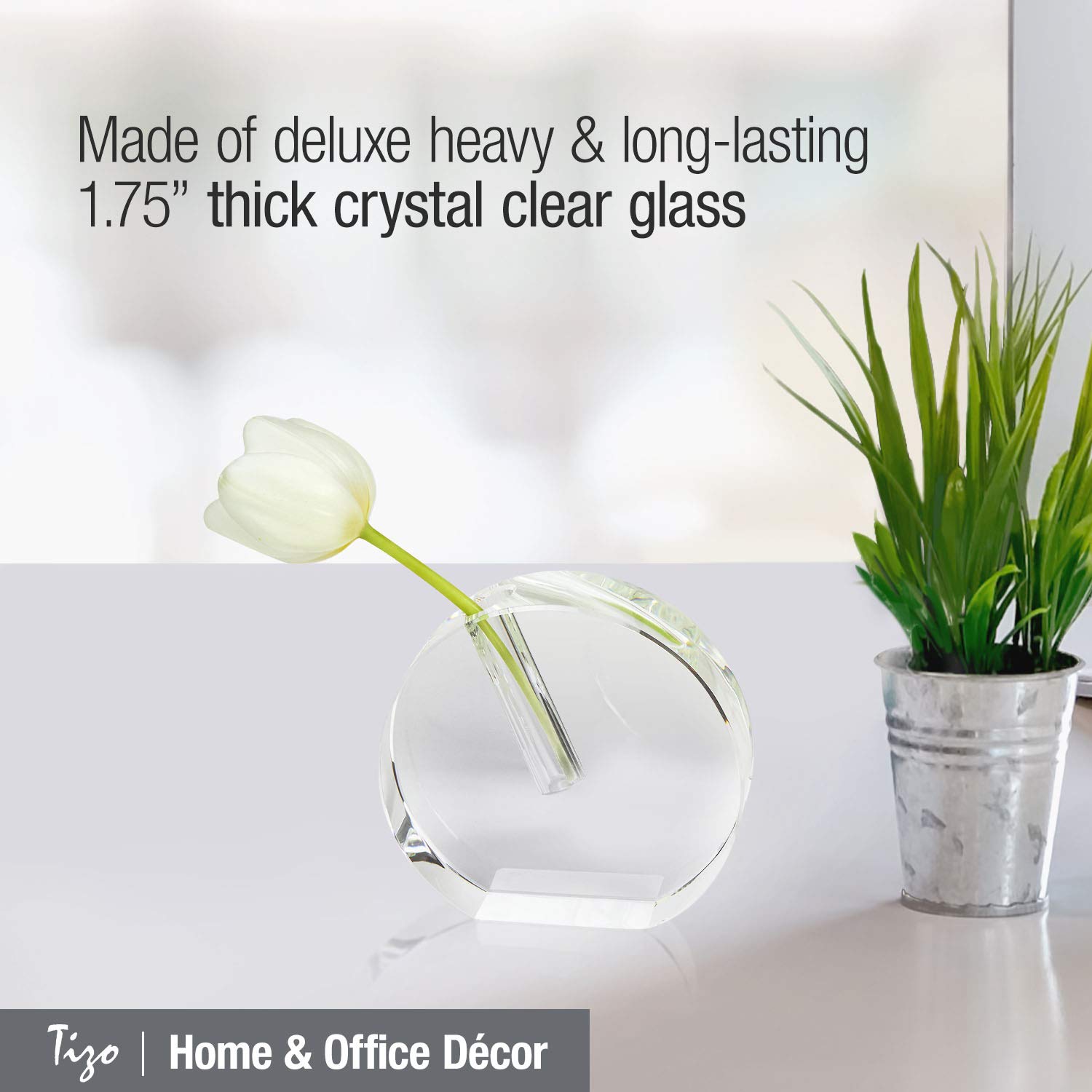 Foto 5 pulgar | Vaso Bud Vase Tizo Design Transparente y Elegante Redondo de Cristal Grande - Venta Internacional
