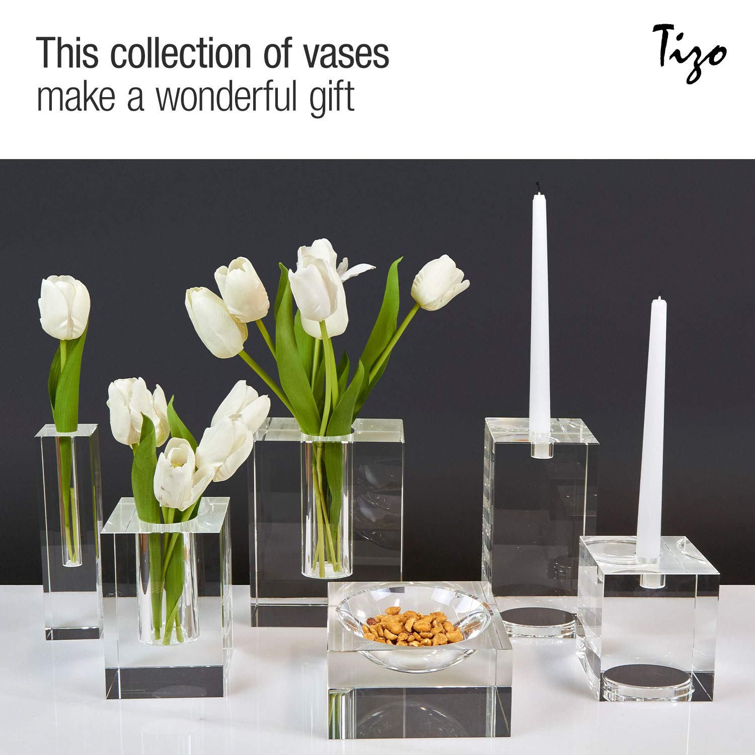 Foto 7 pulgar | Vaso Bud Vase Tizo Design Transparente y Elegante Redondo de Cristal Grande - Venta Internacional
