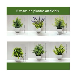 Foto 3 | Planta Artificial Con Macetas Decorativas Bonsai 6 Piezas Verde