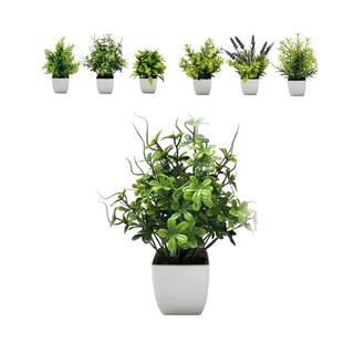 Foto 1 | Planta Artificial Con Macetas Decorativas Bonsai 6 Piezas Verde