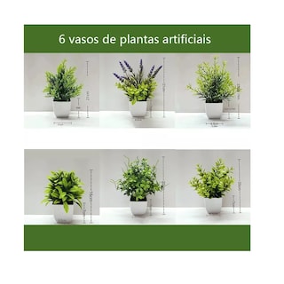 Foto 3 | Planta Artificial Con Macetas Decorativas Bonsai 6 Piezas Verde