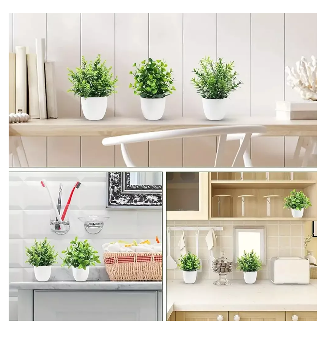 Foto 5 | Planta Artificial Con Macetas Decorativas Bonsai 6 Piezas Verde