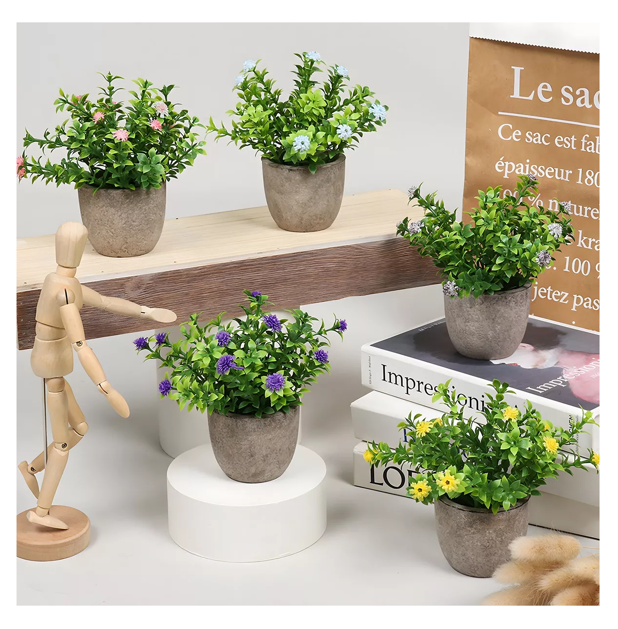 Foto 6 pulgar | Plantas Artificiales Decorativas Simuladas Hogar 6 Piezas