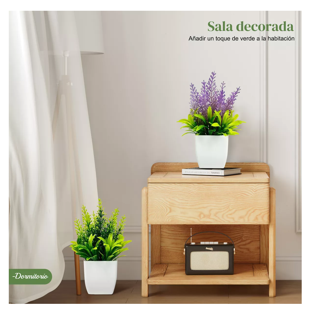 Foto 5 | Plantas Artificiales Decorativas Con Macetas, 4 Pzs, Colores