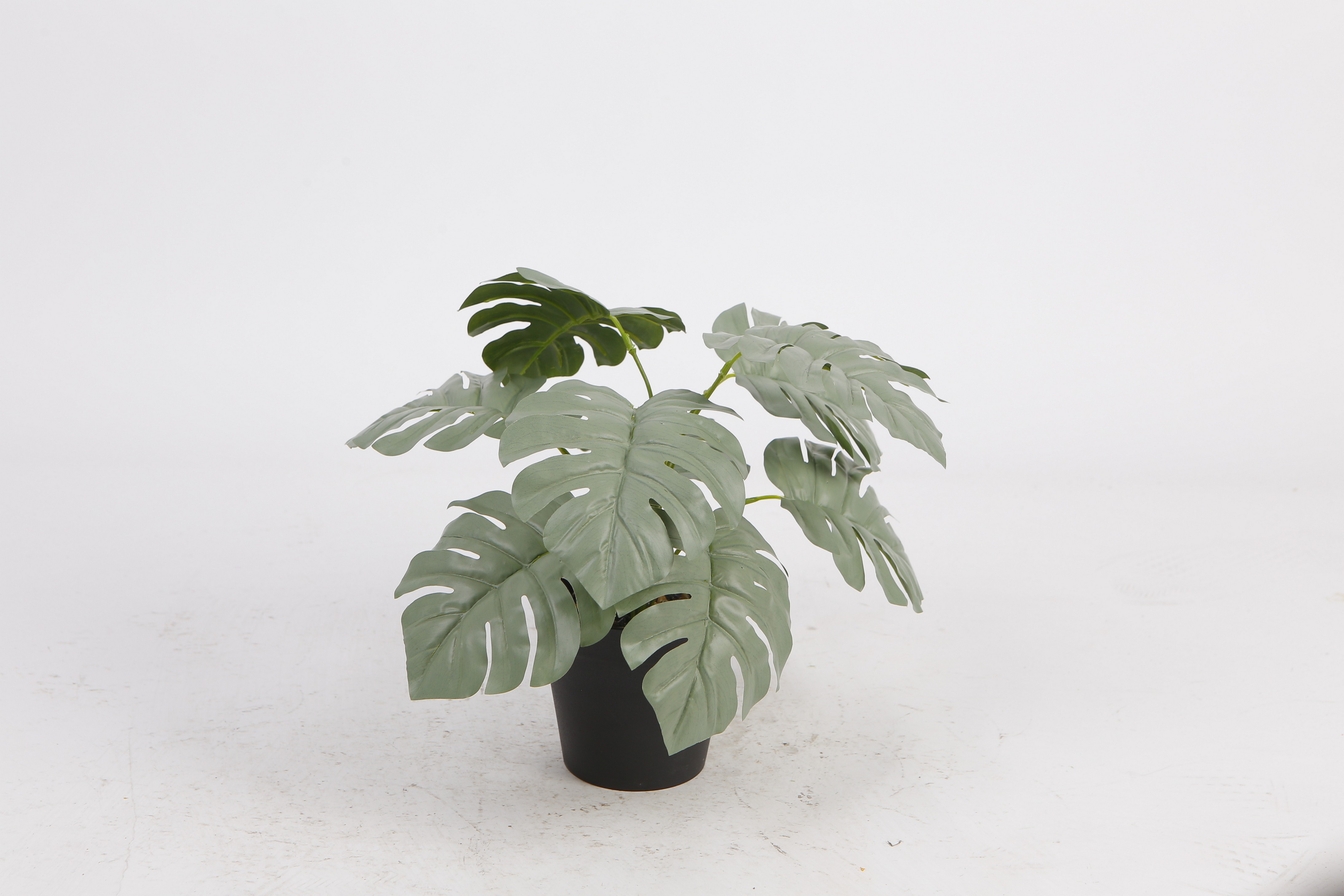 Foto 2 | Planta Decorativa Monstera Verde Y Blanco Con Maceta Negra