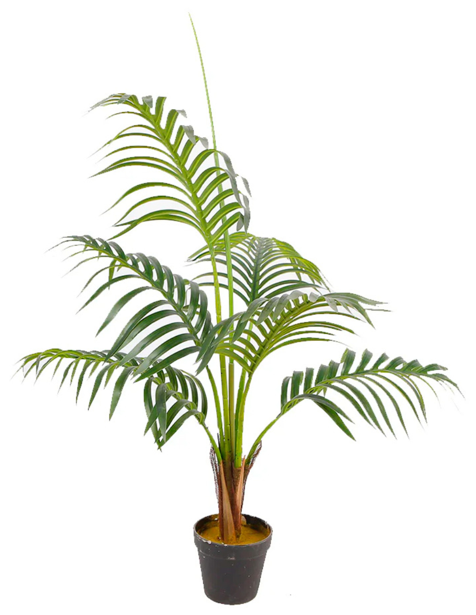 Planta Decorativa Areca Verde Con Maceta Blanca