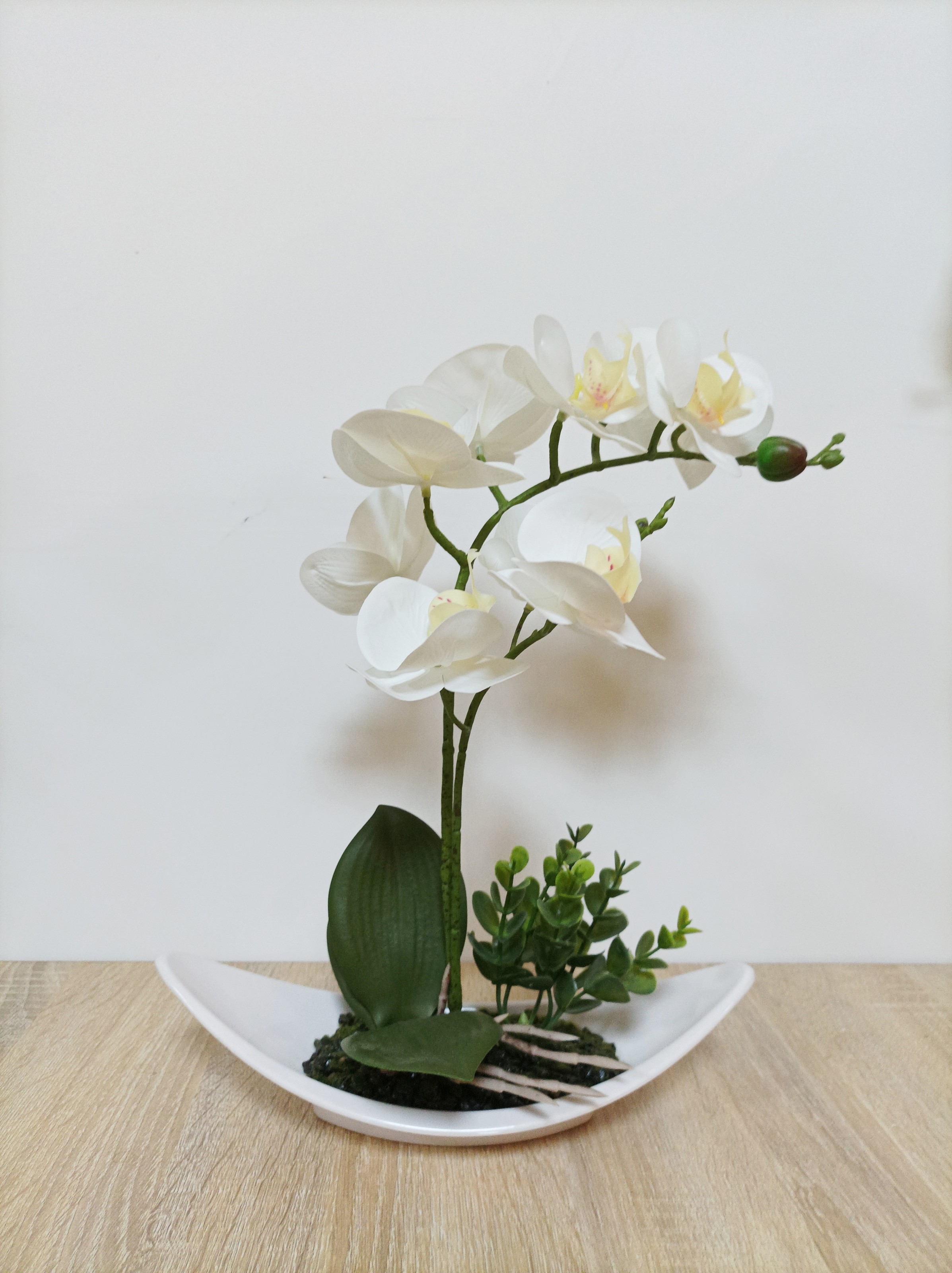 Foto 2 | Planta Decorativa Orquídea Blanca Con Maceta Blanca