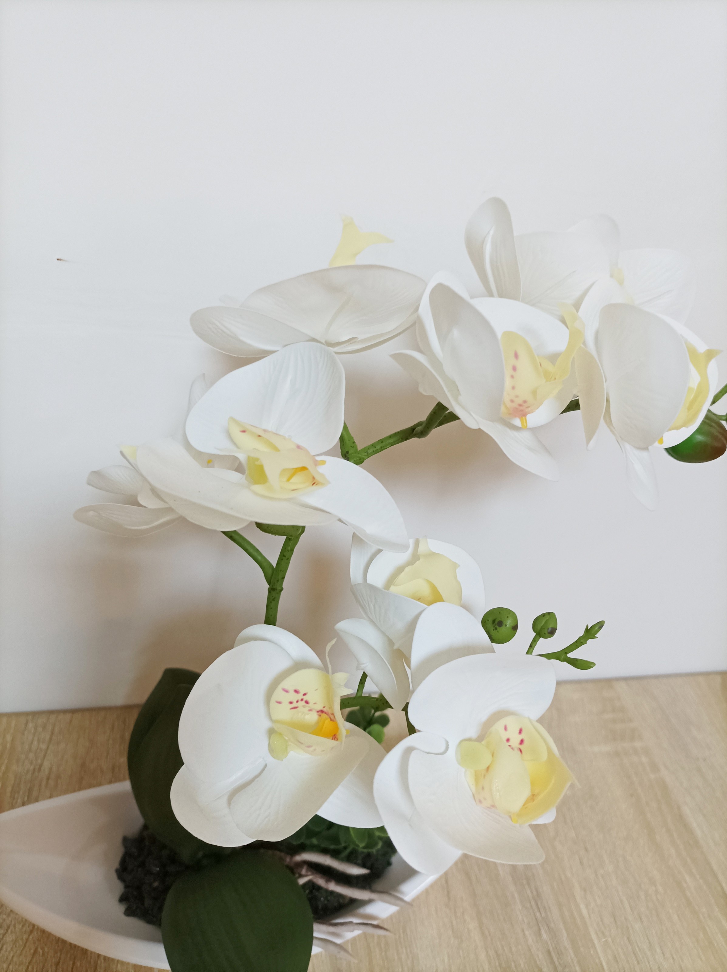 Foto 4 pulgar | Planta Decorativa Orquídea Blanca Con Maceta Blanca