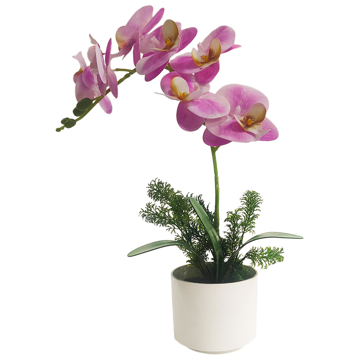 Foto 2 pulgar | Planta Artificial Moderna Con Maceta Decorativa Real Style Orquídea Compacta Pack De 2 Unidades De 40cm De Alto