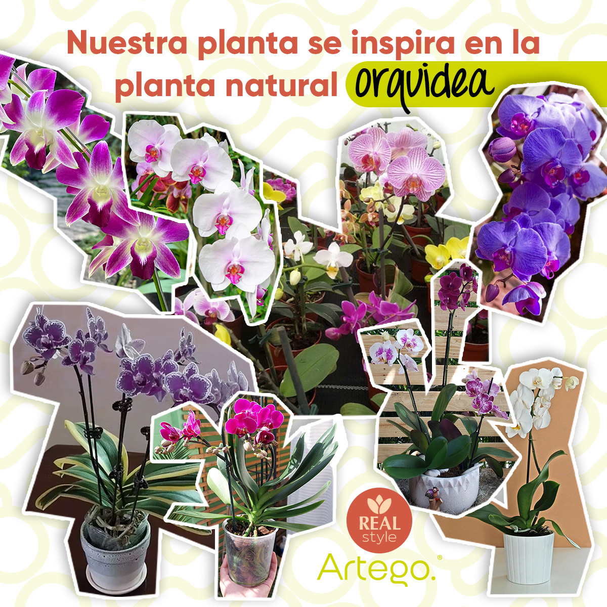 Foto 4 | Planta Artificial Moderna Con Maceta Decorativa Real Style Orquídea Compacta Pack De 2 Unidades De 40cm De Alto