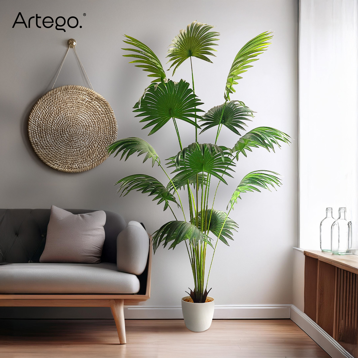 Foto 6 | Planta Artificial Moderna Con Maceta Decorativa Real Style Palma Livistona Grande De 180cm De Alto