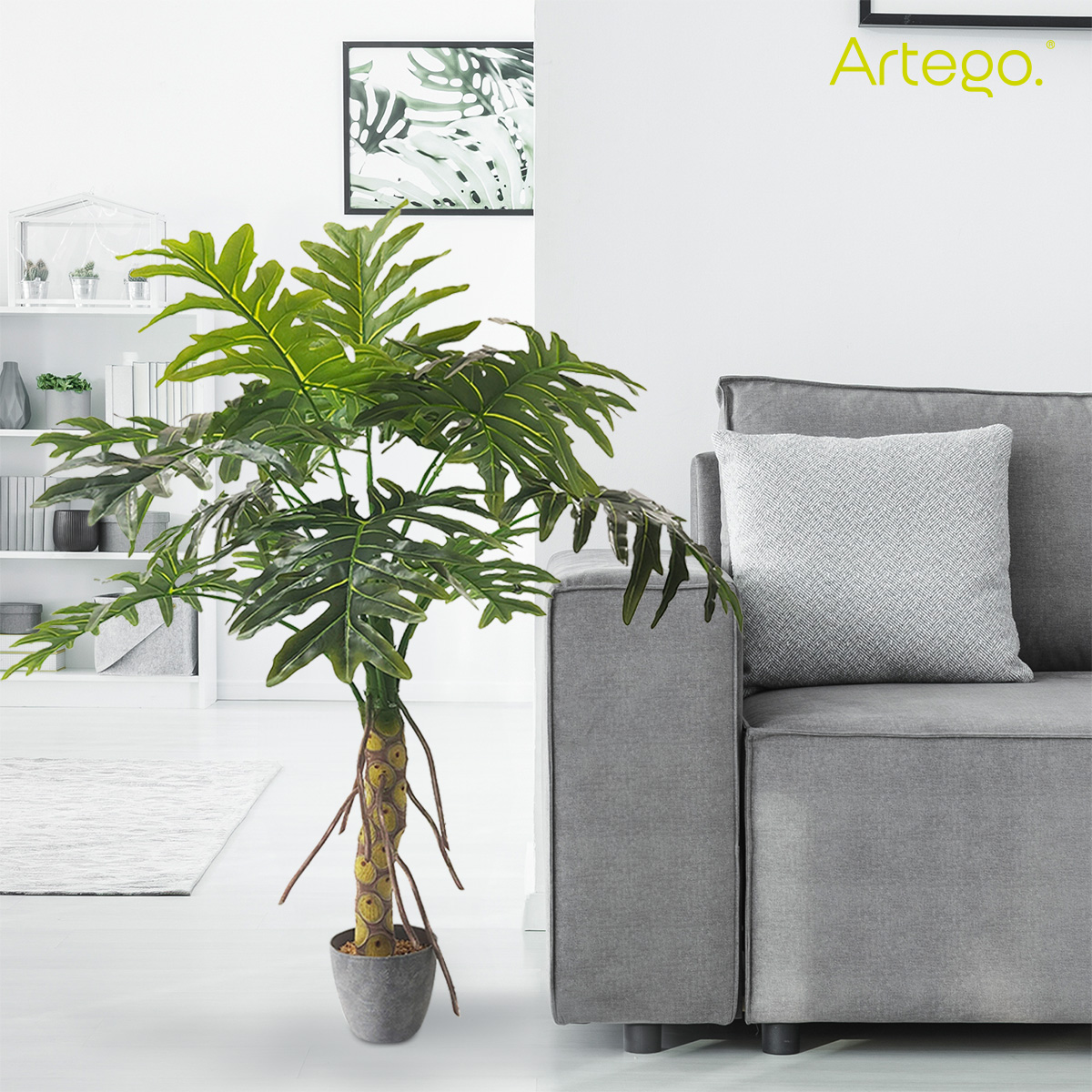 Foto 6 | Planta Artificial Moderna Con Maceta Decorativa Real Style Philodendro Garra De León  De 130cm De Alto