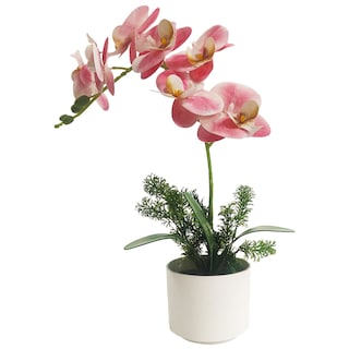 Foto 1 | Planta Artificial Moderna Con Maceta Decorativa Real Style Orquídea Compacta Pack De 2 Unidades De 40cm De Alto