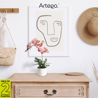 Foto 6 | Planta Artificial Moderna Con Maceta Decorativa Real Style Orquídea Compacta Pack De 2 Unidades De 40cm De Alto