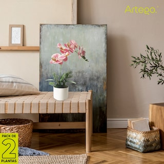 Foto 7 | Planta Artificial Moderna Con Maceta Decorativa Real Style Orquídea Compacta Pack De 2 Unidades De 40cm De Alto