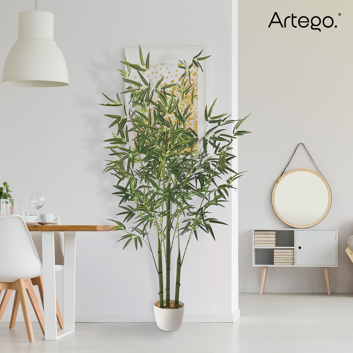 Foto 7 | Planta Artificial Moderna Con Maceta Decorativa Real Style Bambú Grande De 180cm De Alto Artego