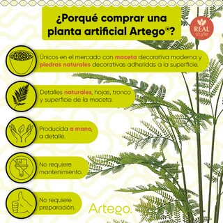 Foto 3 | Planta Artificial Moderna Con Maceta Decorativa Real Style Jacaranda Grande De 150cm De Alto Artego