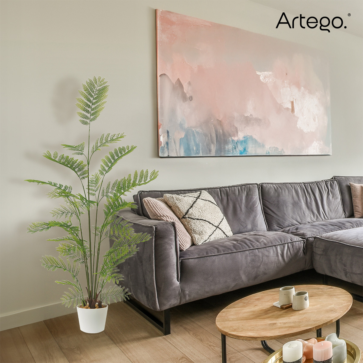 Foto 7 pulgar | Planta Artificial Moderna Con Maceta Decorativa Real Style Jacaranda Grande De 150cm De Alto Artego