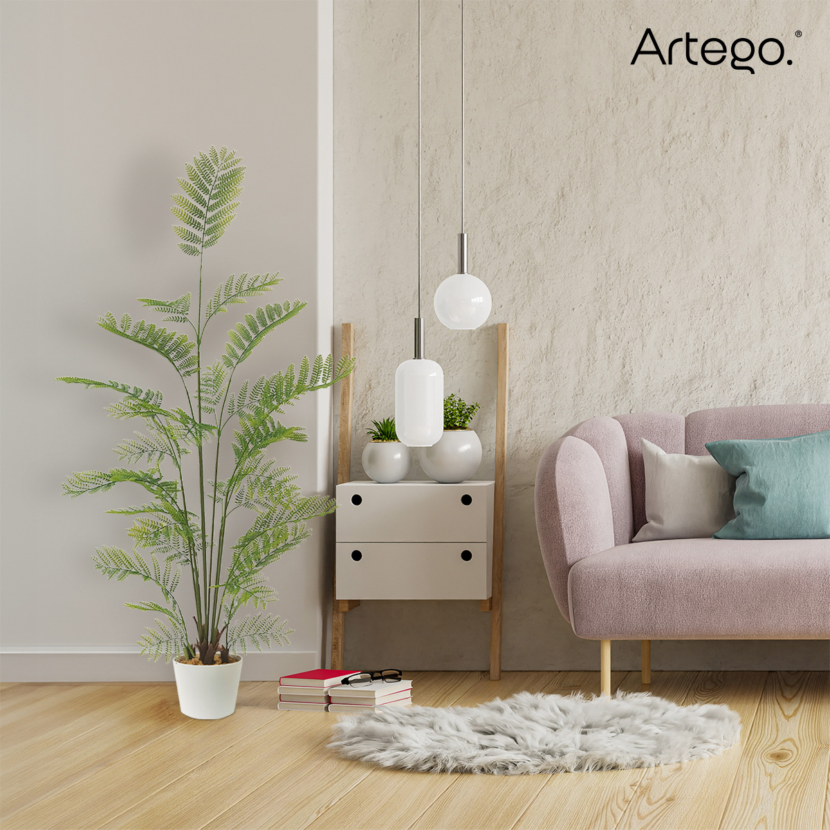 Foto 9 pulgar | Planta Artificial Moderna Con Maceta Decorativa Real Style Jacaranda Grande De 150cm De Alto Artego