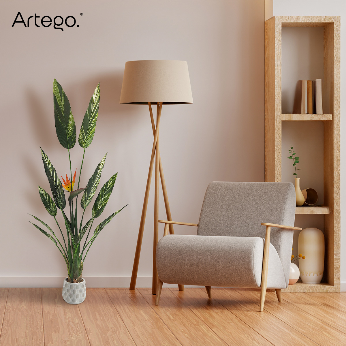 Foto 8 pulgar | Planta Artificial Moderna Con Maceta Decorativa Real Style Alpinia Zerumbet  De 140cm De Alto Artego