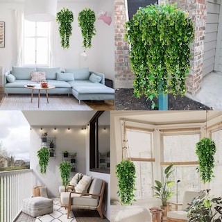 Foto 3 | Planta Colgante Artificial Decorativa De Hojas De Eucalipto 4 Pcs Eo Safe Imports Esi-17574 Verde