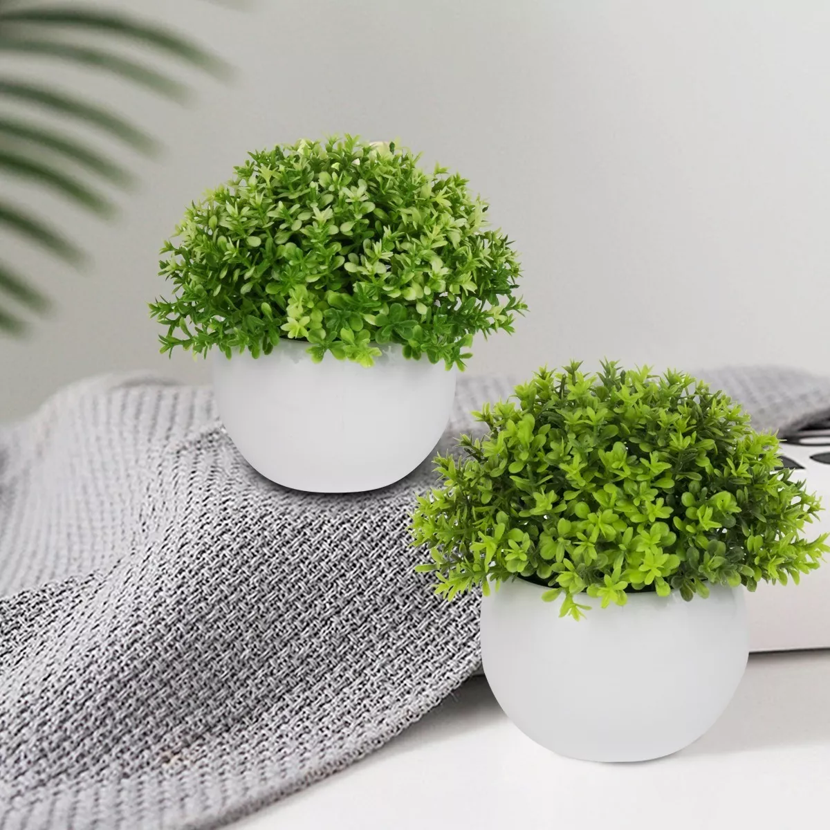 Foto 4 pulgar | Macetas Plantas Artificiales Bonsai Eo Safe Imports Esi-18528 Blanco 2 Piezas