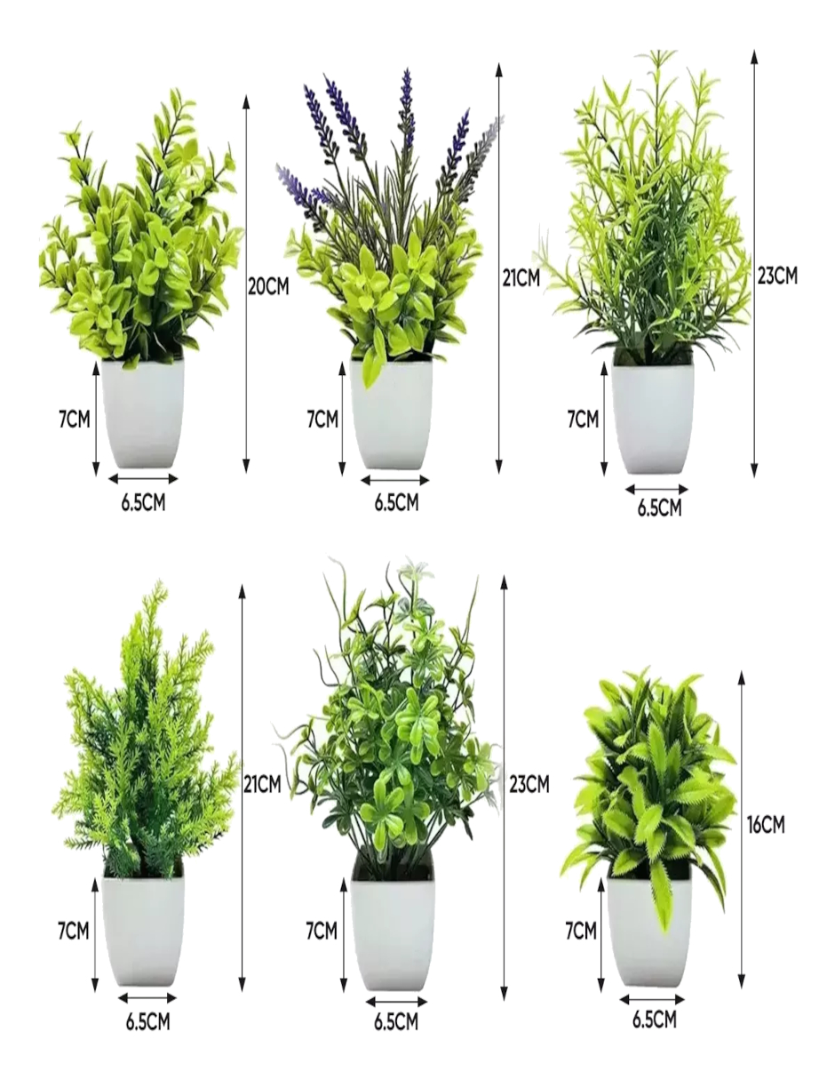 Foto 4 pulgar | Plantas Artificiales Decorativas En Macetas Verdes + Termo De Agua De Regalo Güish