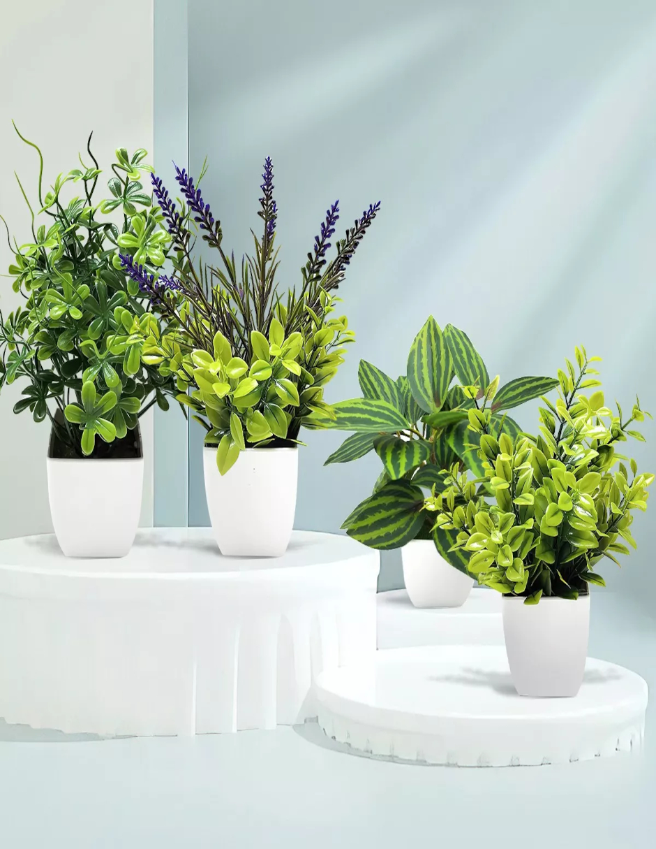 Foto 5 | Macetas Plantas Artificiales Barro Decoración + Termo De Agua De Regalo Güish