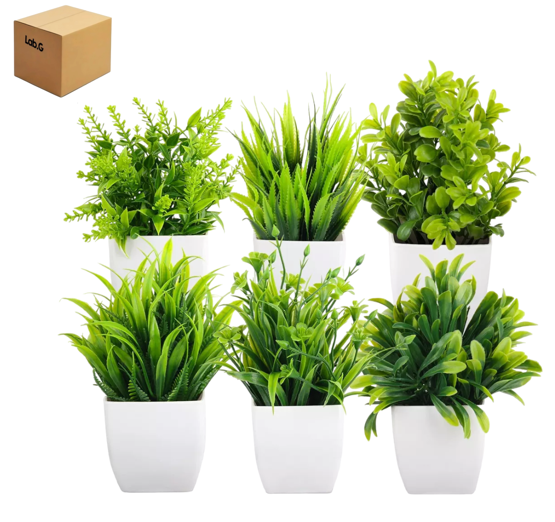 Foto 2 pulgar | Plantas Artificiales Lab.g Macetas Decorativas Bonsai Hogar 6 Pzs