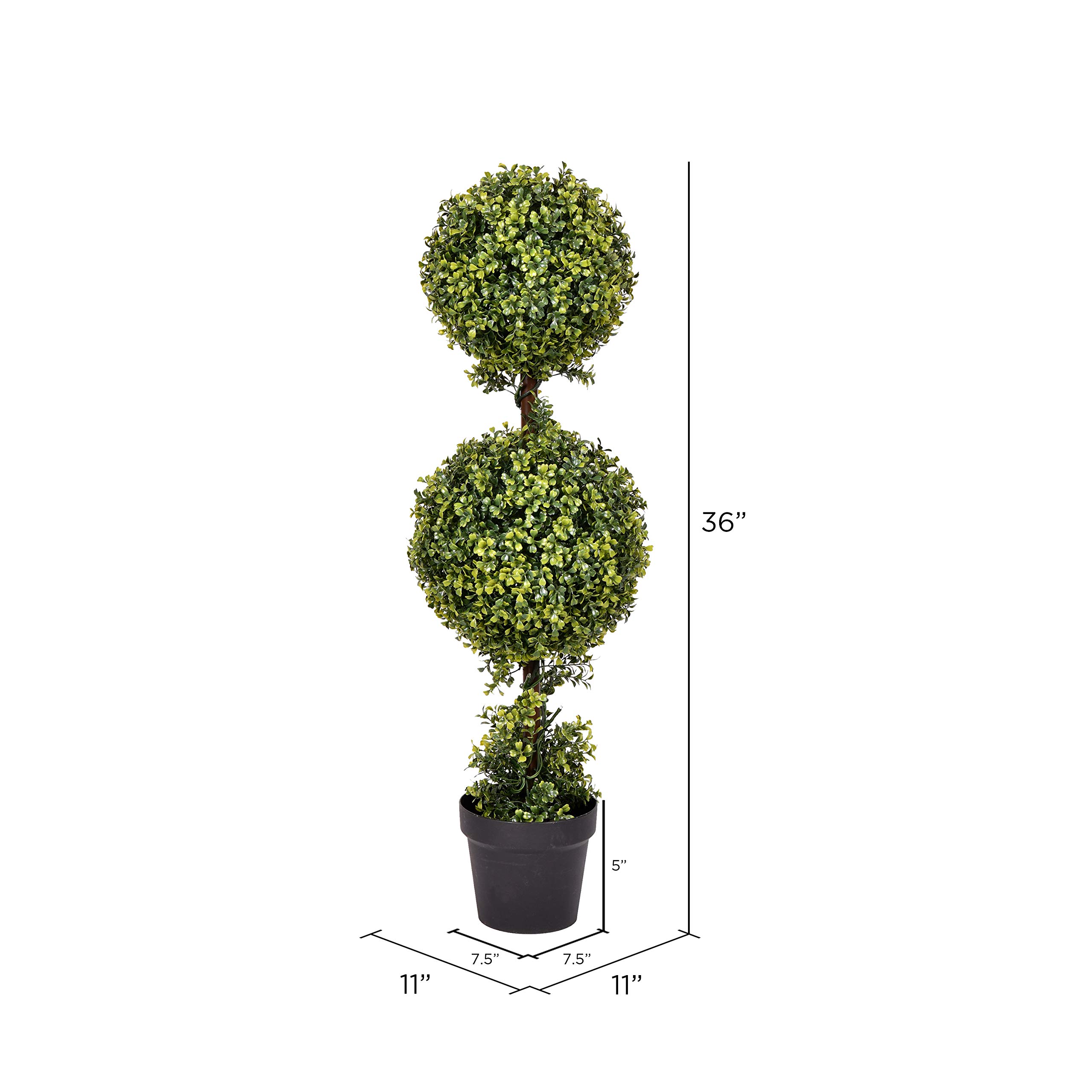 Foto 3 pulgar | Árbol Topiario De Boj Artificial Con Forma De Bola Doble, 90 Cm, Vickerman - Venta Internacional.