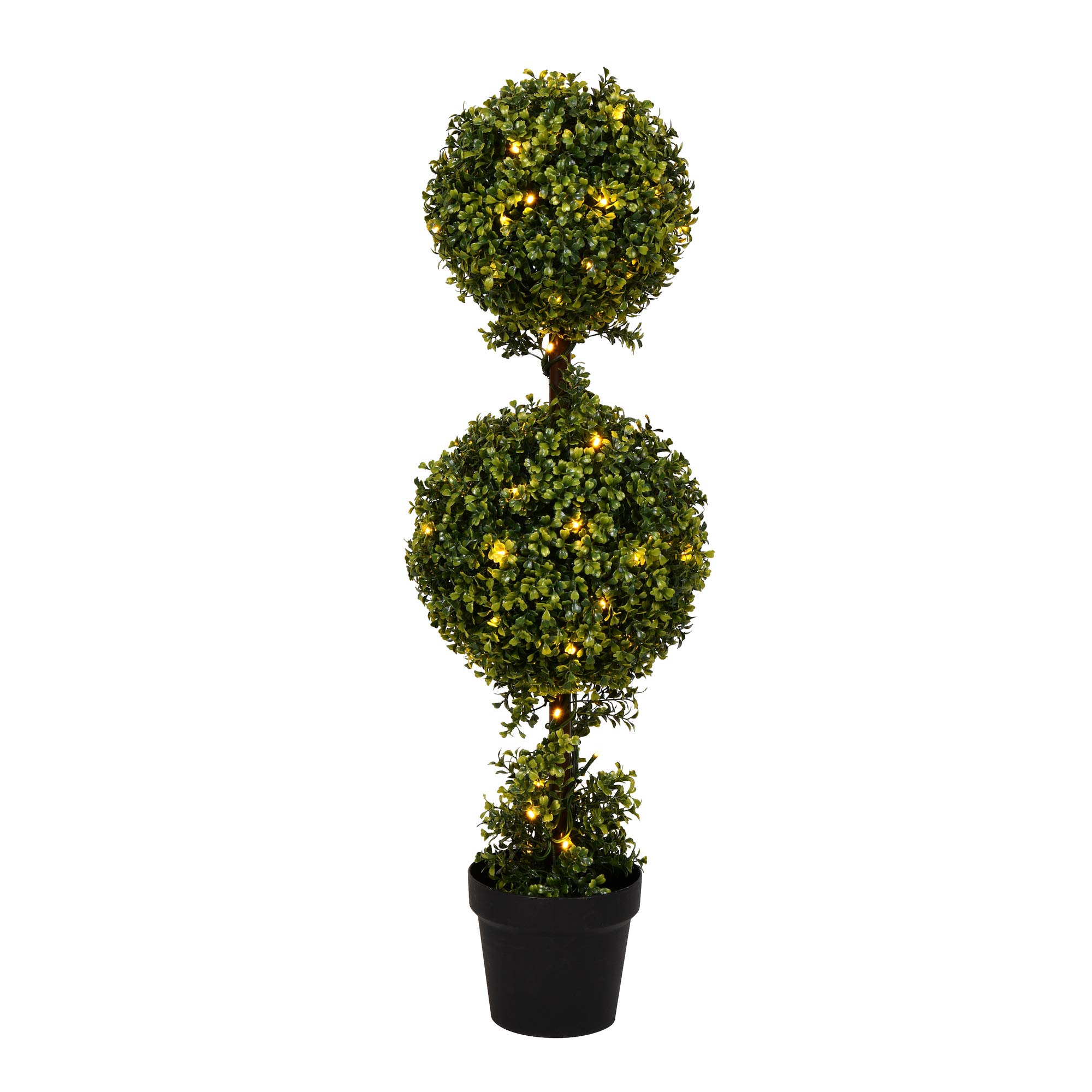 Foto 2 pulgar | Árbol Artificial Con Forma De Topiario Led Preiluminado De Madera De Boj, Con Doble Bola, 90 Cm - Venta Internacional.
