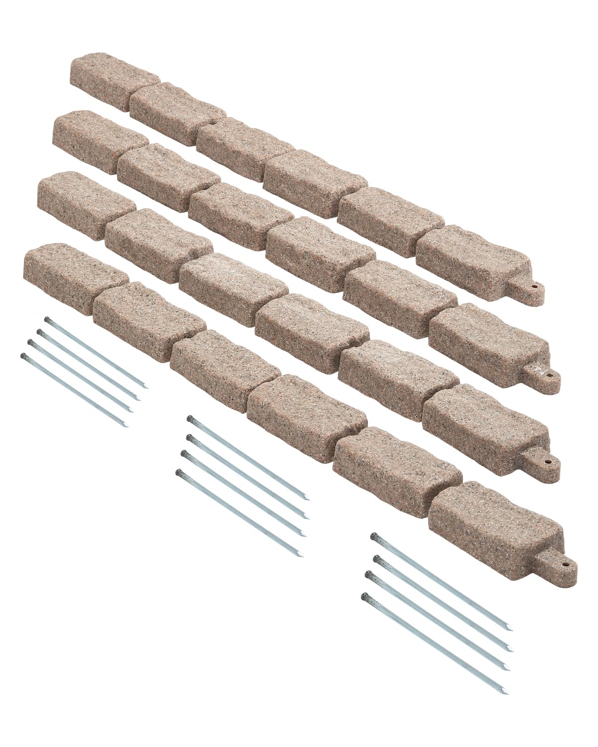Bordes De Paisaje Vevor Faux Stone, Paquete De 4 Unidades, 16 Pies, Color Marrón - Venta Internacional.