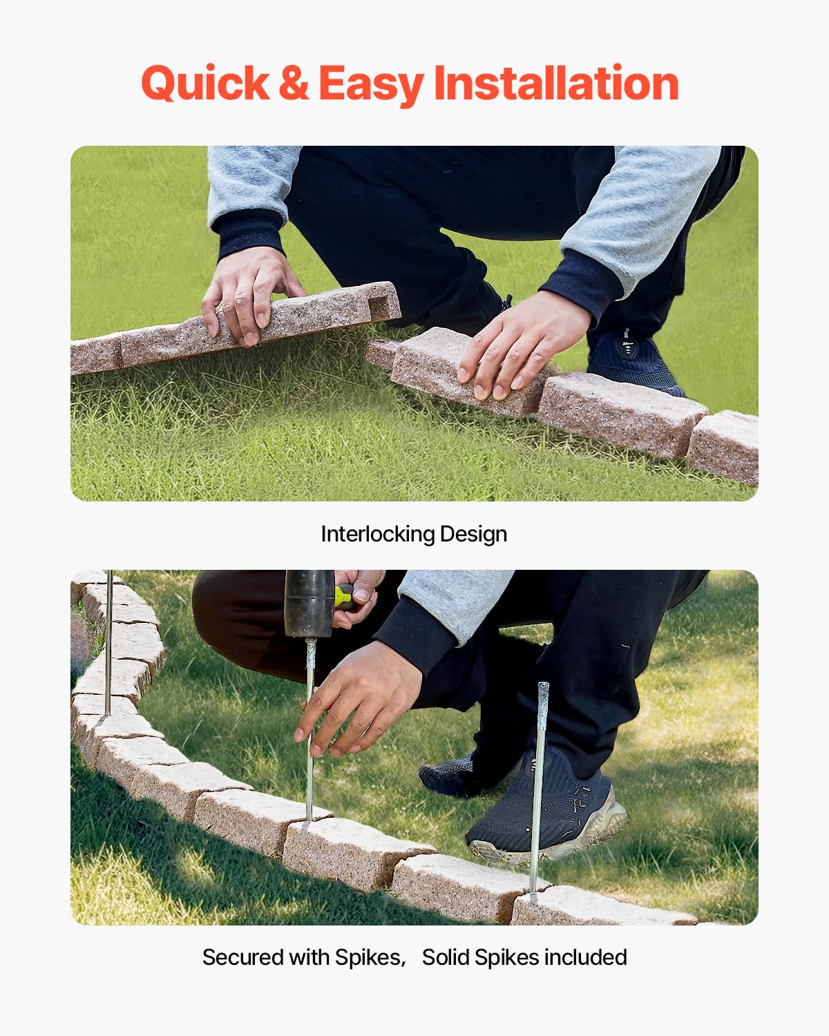 Foto 5 pulgar | Bordes De Paisaje Vevor Faux Stone, Paquete De 4 Unidades, 16 Pies, Color Marrón - Venta Internacional.