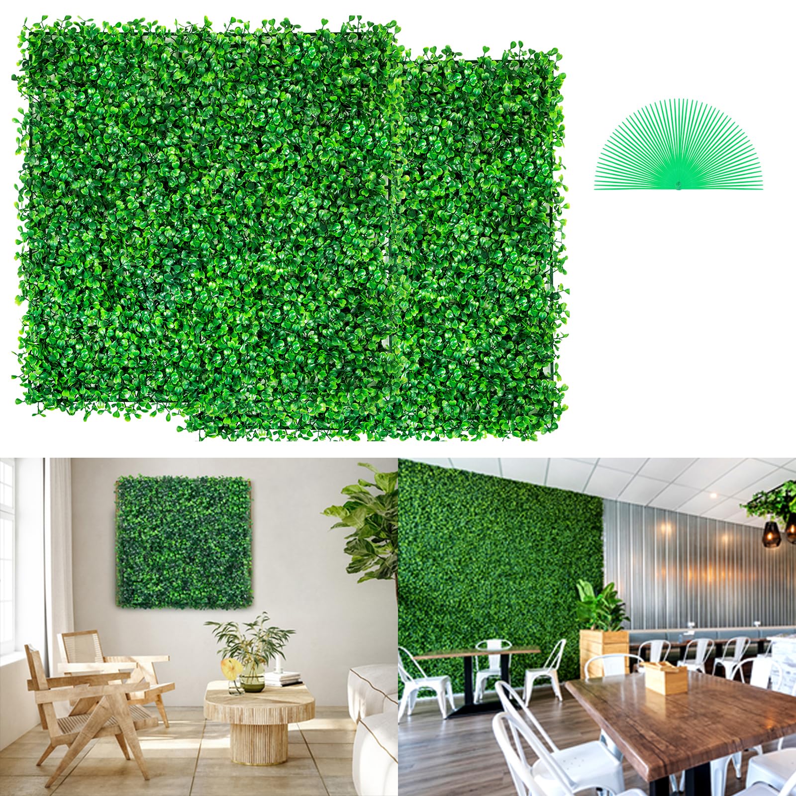 Paneles De Boj Artificial Vevor, 12 Unidades, 25 X 25 Cm, Con Protección Uv - Venta Internacional.