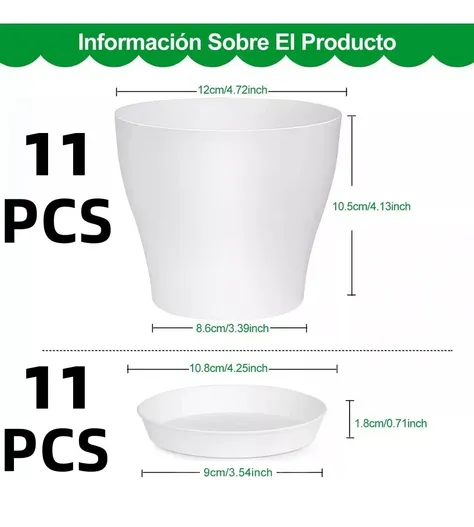 Foto 3 pulgar | Xtellar Maceteros Pequeños De Plástico Para Interior, 22 Piezas