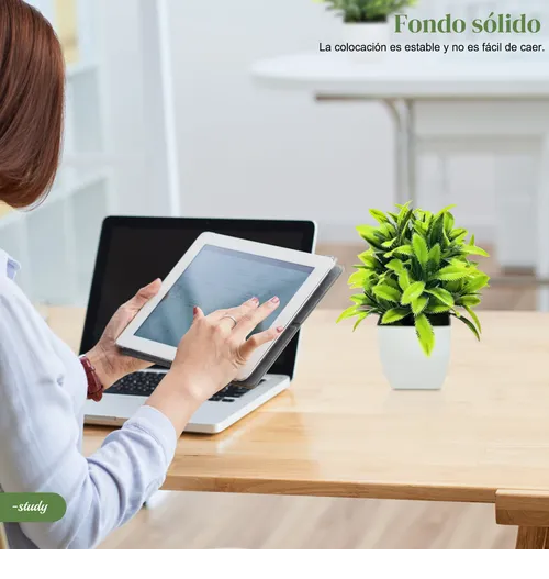 Foto 4 pulgar | 6 Xtellar Piezas Plantas Artificiales Decorativas En Macetas Verdes, Ideales Para Oficina