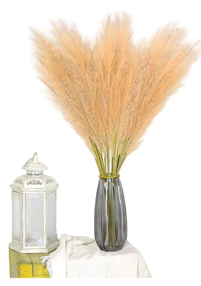 Foto 2 pulgar | Título: Xtellar Plantas Pampas Decorativas Artificiales - Elegancia Y Durabilidad En Tu Decoración Beige Rojo