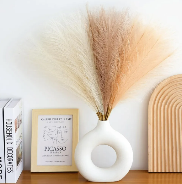 Foto 4 pulgar | Título: Xtellar Plantas Pampas Decorativas Artificiales - Elegancia Y Durabilidad En Tu Decoración Beige Rojo