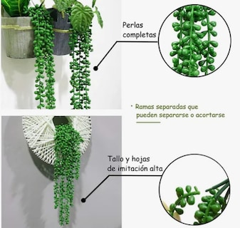 Foto 2 | Plantas Xtellar Artificiales De Perlas Suculentas Colgantes De 4 Pzs